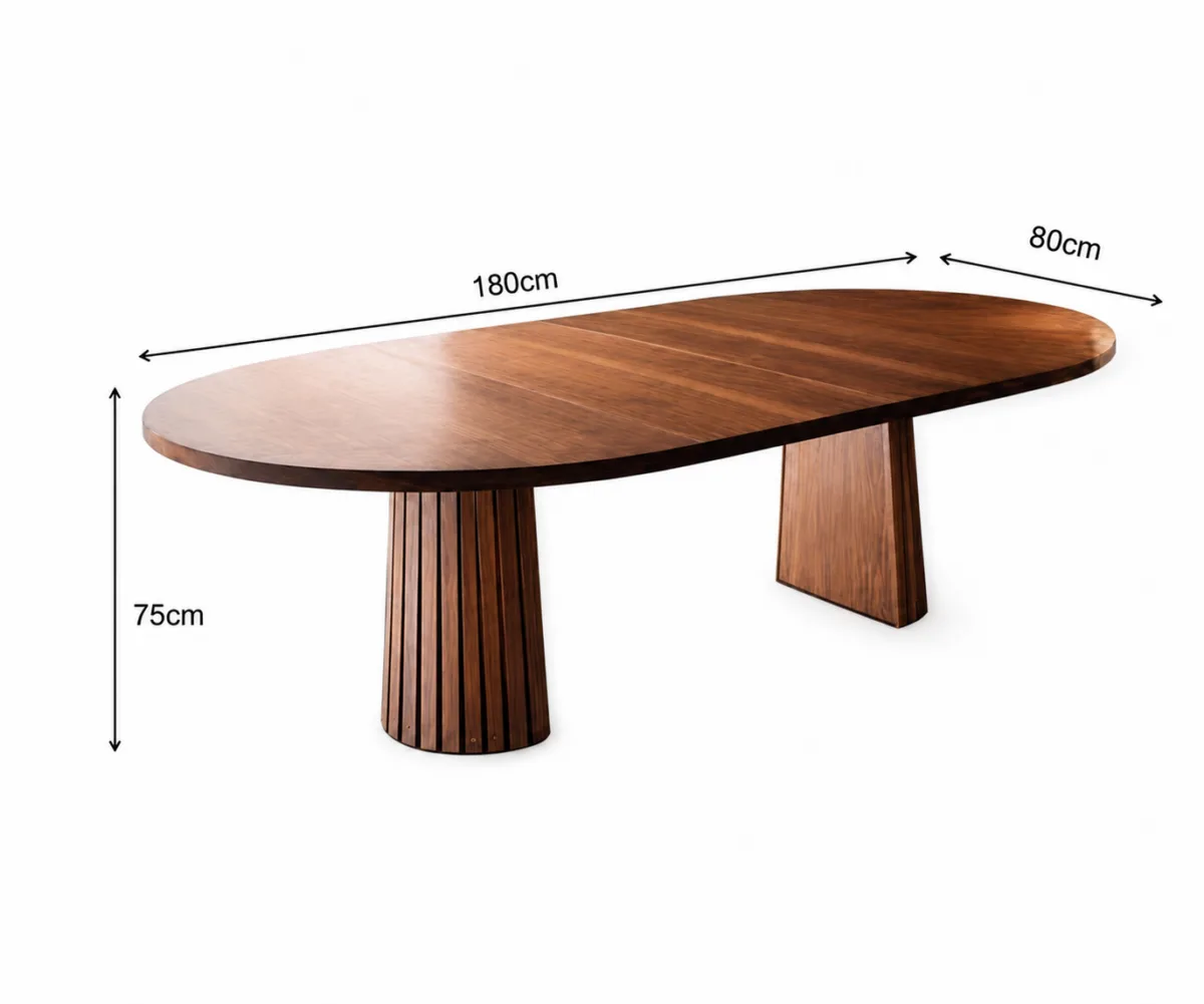 Masa de dining ovala PINE WOOD 180x80x75 cm - imagine 7