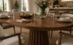 Masa de dining ovala PINE WOOD 180x80x75 cm - imagine 4