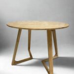 Masa rotunda dining din lemn masiv Terra Oak 100x100x75 cm