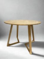 Masa rotunda dining din lemn masiv Terra Oak 100x100x75 cm