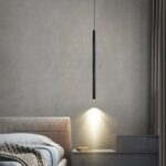 Corp de iluminat suspendat, stil minimalist, finisaj negru 30 cm - imagine 2