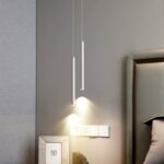 Pendul dublu minimalist cilindric – finisaj alb 30cm - imagine 2