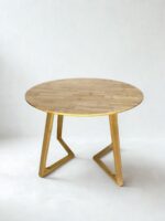Masa rotunda dining din lemn masiv Terra Oak 100x100x75 cm - imagine 3