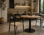 Scaun dining cu șezut împletit Nordic Wood Black - imagine 4