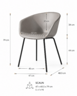 Scaun dining Aura Grey - imagine 5