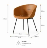 Scaun dining Aura Brown - imagine 7