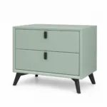 Noptieră premium din MDF și piele ecologică Paris Green