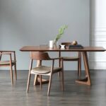 Masa dining dreptunghiulara TERRA Walnut 160x80x75 cm - imagine 2