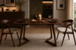 Masa dining dreptunghiulara TERRA Walnut 120x70x75 cm - imagine 2