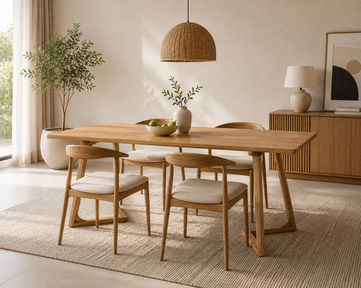 Masa dining dreptunghiulara Terra Oak 160x80x75 cm - imagine 2