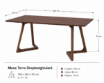Masa dining dreptunghiulara TERRA Walnut 160x80x75 cm - imagine 4