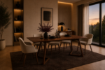 Masa dining dreptunghiulara TERRA Walnut 160x80x75 cm - imagine 2