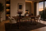 Masa dining dreptunghiulara TERRA Walnut 160x80x75 cm - imagine 2