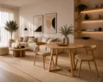 Masa rotunda dining din lemn masiv Terra Oak 100x100x75 cm - imagine 2