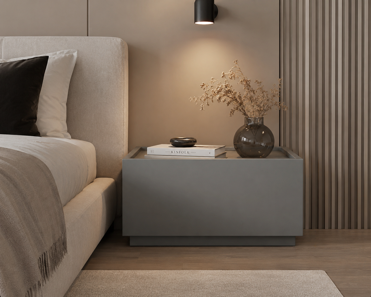 Noptiera lemn Blocka modulara 40x40x23.5 cm Grey - imagine 2