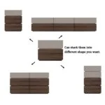 Noptiera lemn Blocka modulara 40x40x23.5 cm Walnut - imagine 5