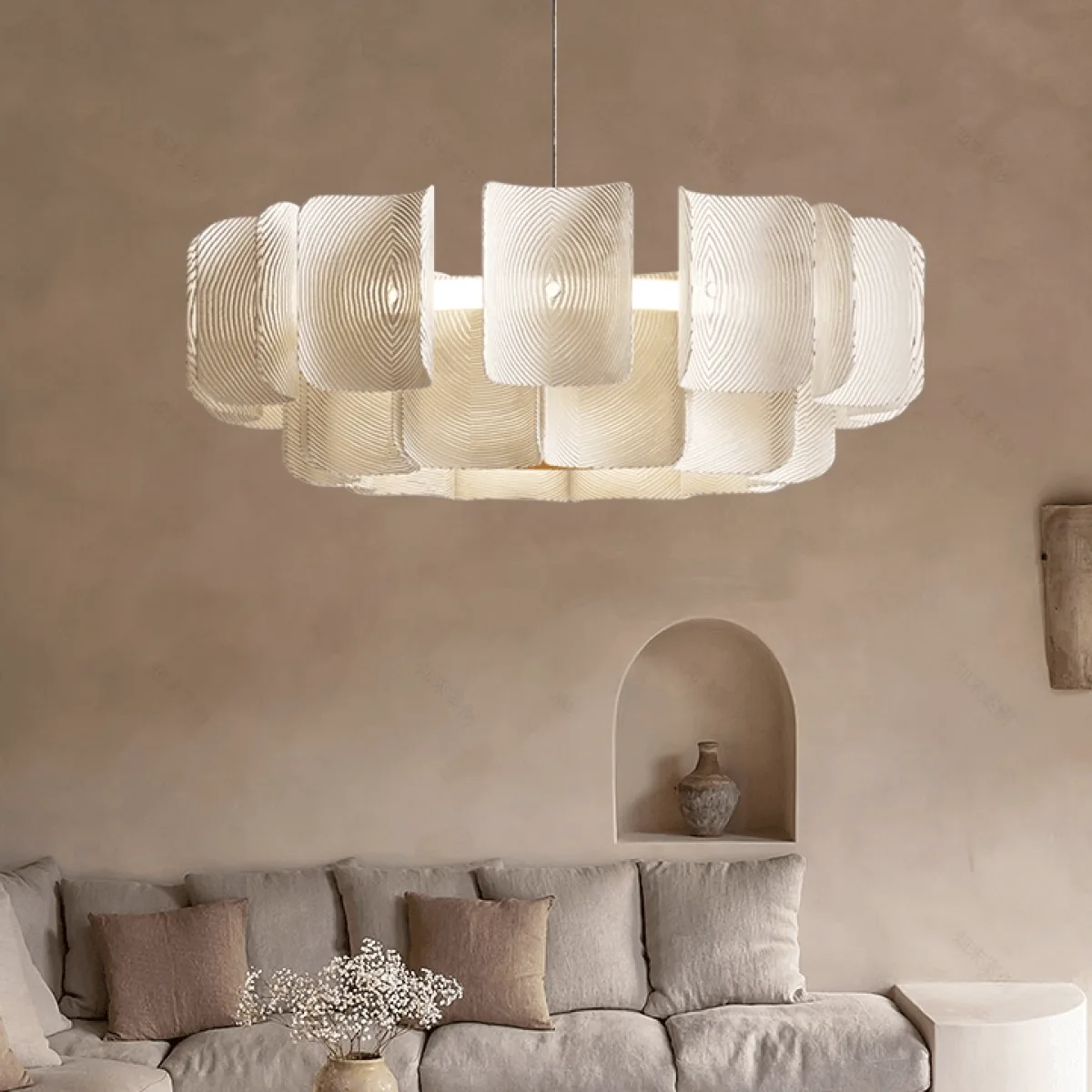 Lustra Japandi White 80x80x35 cm - imagine 4