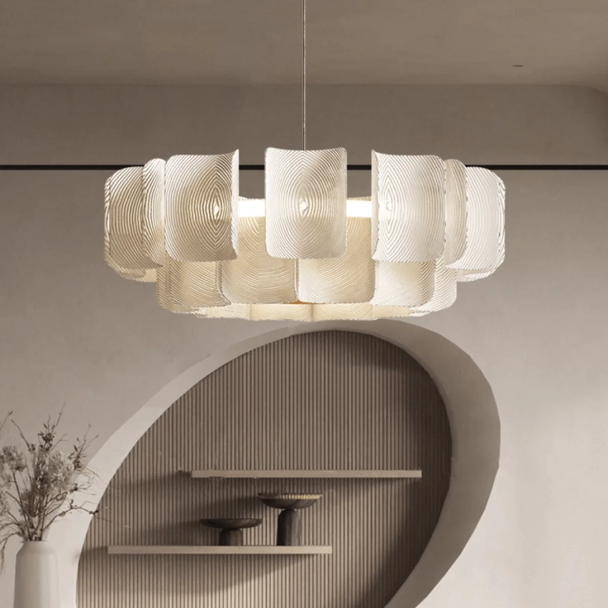 Lustra Japandi White 80x80x35 cm - imagine 5