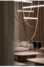 Corp de iluminat suspendat modern din piele 120 cm - imagine 4
