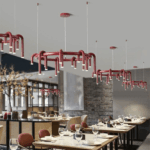 Corp de iluminat Led suspendat Tube Red 100x100 cm - imagine 2