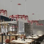 Corp de iluminat Led suspendat Tube Red 100x100 cm - imagine 2