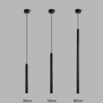 Corp de iluminat suspendat, stil minimalist, finisaj negru 30 cm - imagine 4