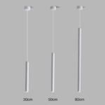 Corp de iluminat suspendat, stil minimalist, finisaj alb 50cm - imagine 3