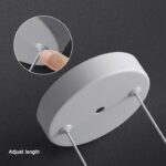 Pendul dublu minimalist cilindric – finisaj alb 30cm - imagine 4