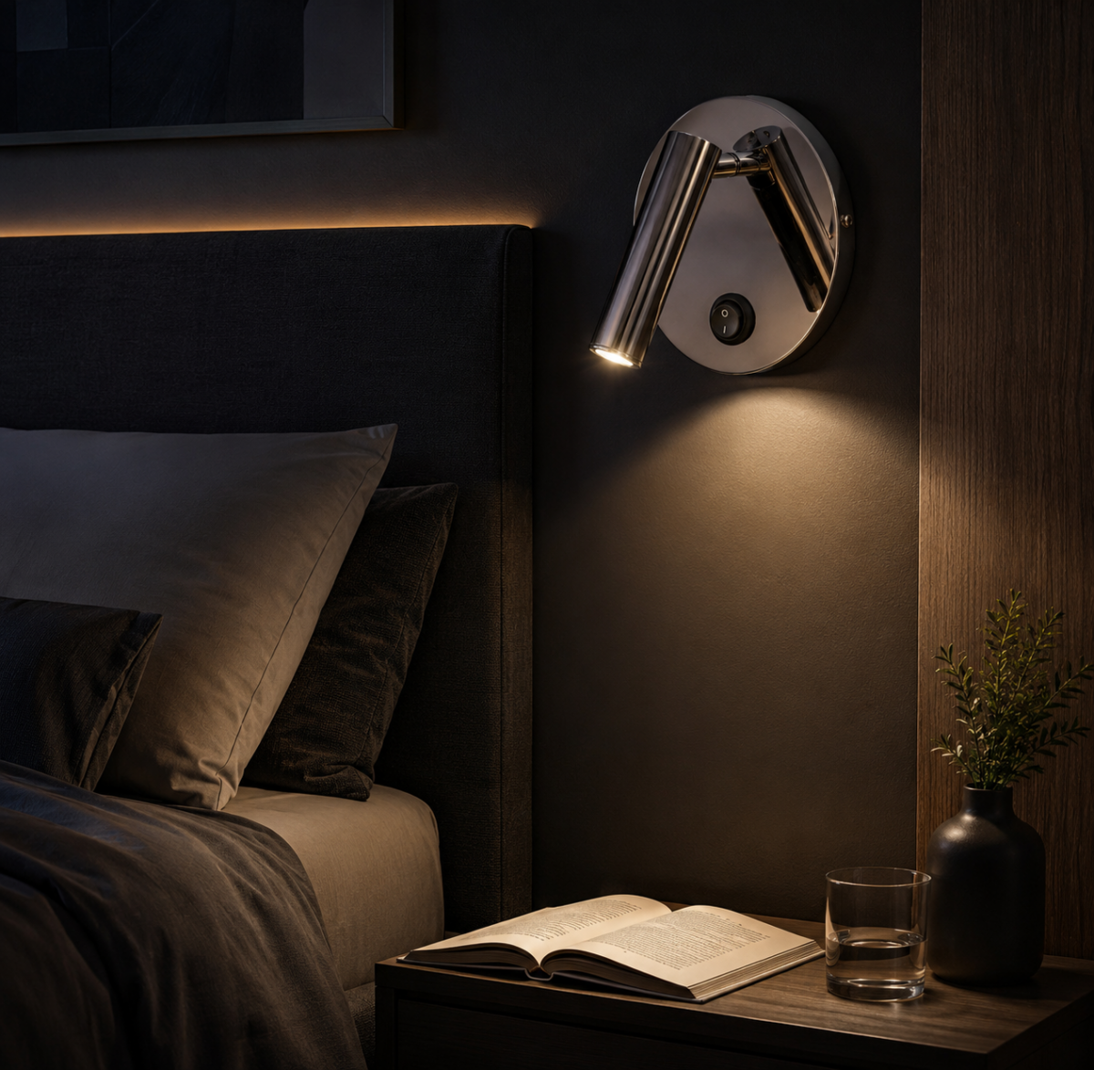 Aplica argintie din metal cu LED - imagine 2