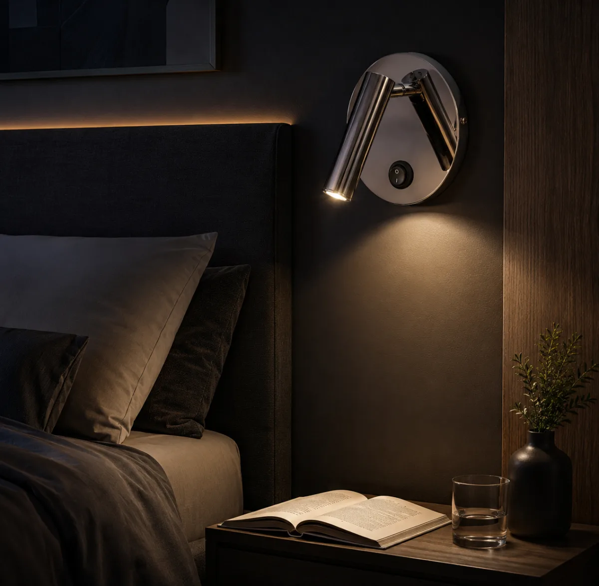 Aplica argintie din metal cu LED - imagine 2
