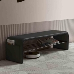 Bancheta din piele Black 150x35x42cm - imagine 2