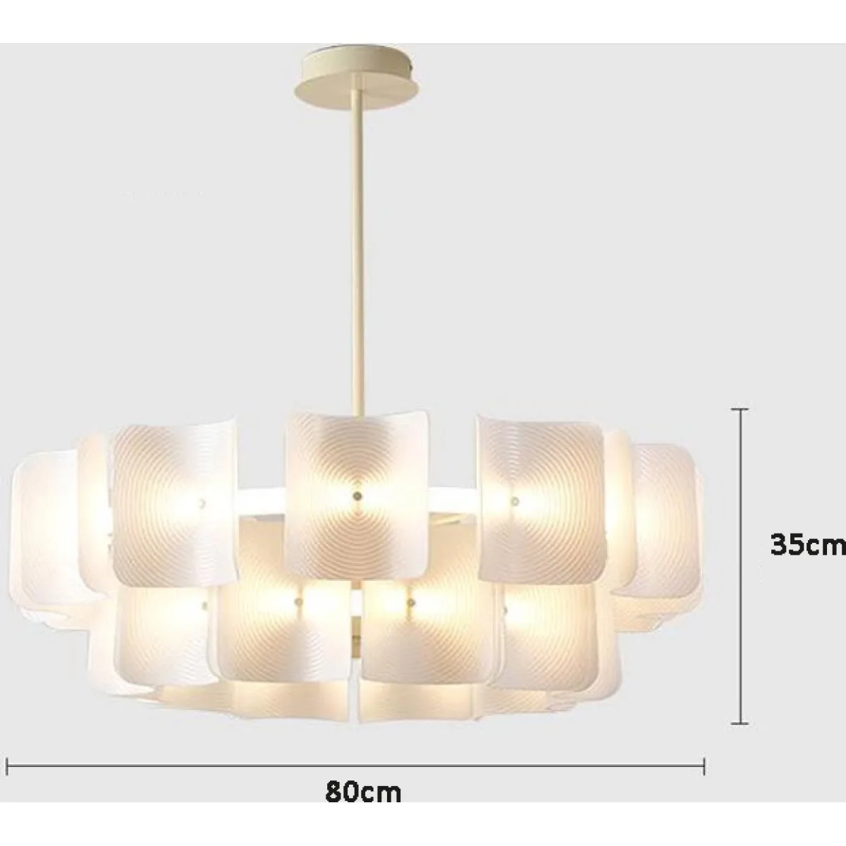 Lustra Japandi White 80x80x35 cm - imagine 7