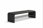 Bancheta din piele Black 100x35x42cm - imagine 3