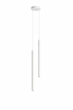 Pendul dublu minimalist cilindric – finisaj alb 30cm - imagine 3