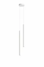 Pendul dublu minimalist cilindric – finisaj alb 50cm - imagine 3
