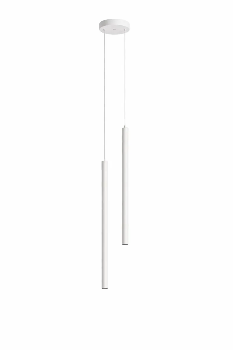 Pendul dublu minimalist cilindric – finisaj alb 50cm - imagine 3