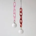 Lustră suspendată modernă cu lanț decorativ Celine Red - imagine 4