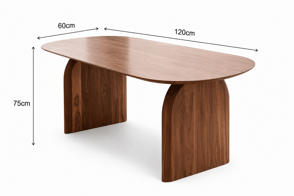 Masa de dining din lemn de pin Aura 120x60x75 cm - imagine 5