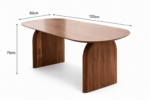 Masa de dining din lemn de pin Aura 120x60x75 cm - imagine 5