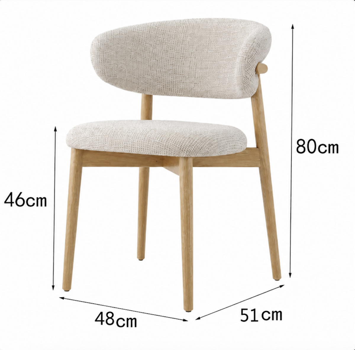 Scaun de dining Elara – tapițerie din in (linen) Oak - imagine 3