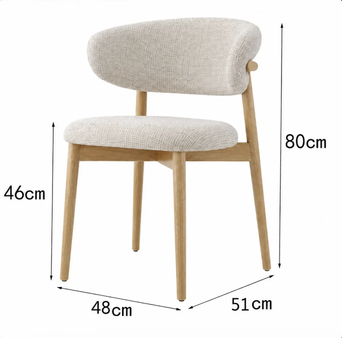 Scaun de dining Elara – tapițerie din in (linen) Oak - imagine 3