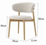 Scaun de dining Elara – tapițerie din in (linen) Oak - imagine 3