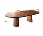 Masa de dining ovala Pine Wood 140x70x75 cm - imagine 6