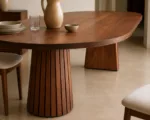 Masa de dining ovala Pine Wood 140x70x75 cm - imagine 4