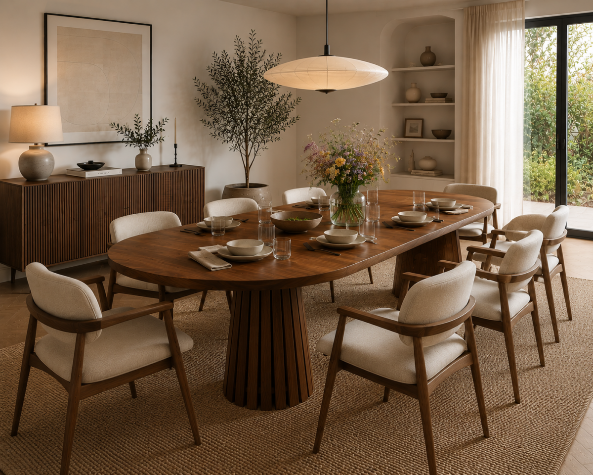 Masa de dining ovala PINE WOOD 180x80x75 cm - imagine 5