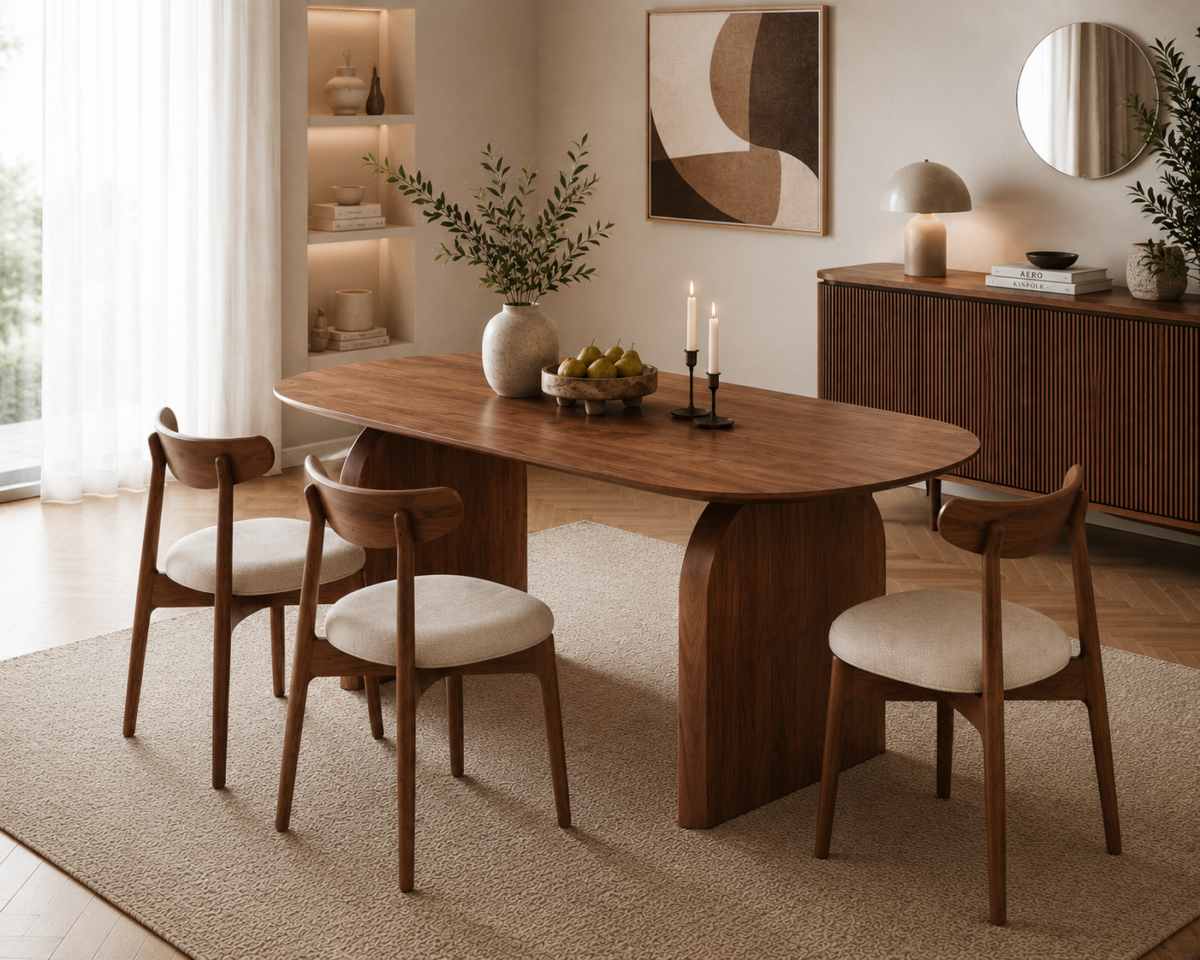 Masa de dining din lemn de pin Aura 120x60x75 cm - imagine 2