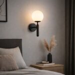 Aplica de perete cu glob de sticla mat finisaj negru - imagine 3 - Homuse