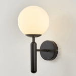Aplica de perete cu glob de sticla mat finisaj negru - imagine 4 - Homuse