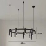 Corp de iluminat Led suspendat Tube Black 80x80x28cm - imagine 2 - Homuse