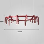 Corp de iluminat Led suspendat Tube Red 100×100 cm - imagine 2 - Homuse